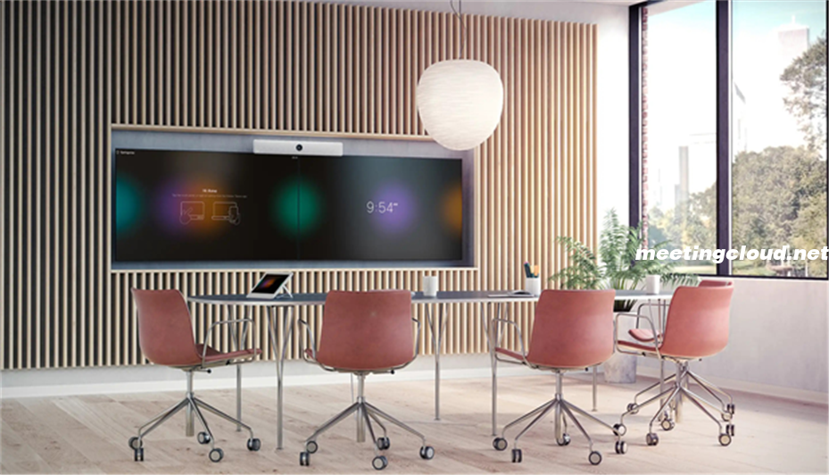 中型會議室中配備雙屏設(shè)置的 Webex Room Kit