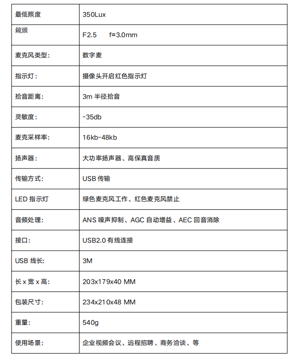 中目 K1 usb 免驅(qū)視頻會議一體機